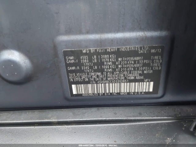 Aukcja sprzedaży 2013 Subaru Outback 2.5i Premium, vin: 4S4BRBCC5D3202851, numer aukcji: 44507264