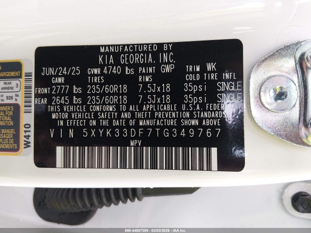 5XYK33DF7TG349767 KIA Sportage Ex