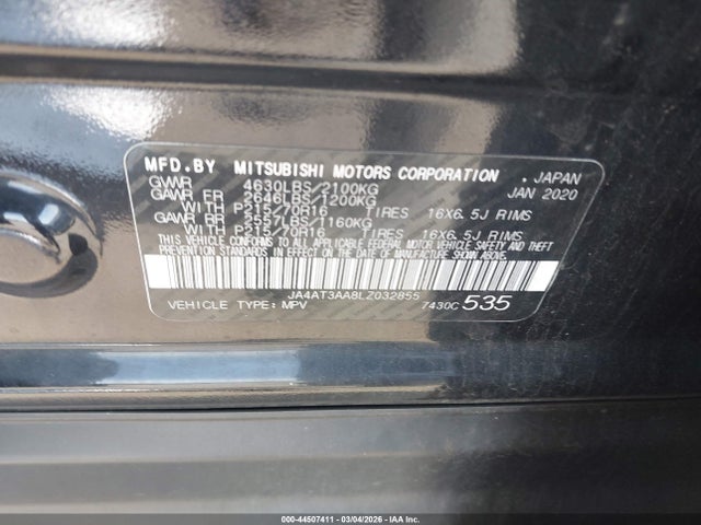 2020 MITSUBISHI ECLIPSE CROSS JA4AT3AA8LZ032855 Photo 8