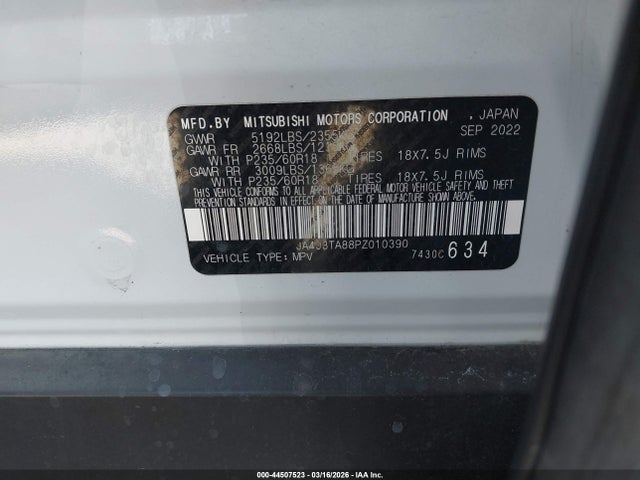 2023 MITSUBISHI OUTLANDER JA4J3TA88PZ010390 Photo 8