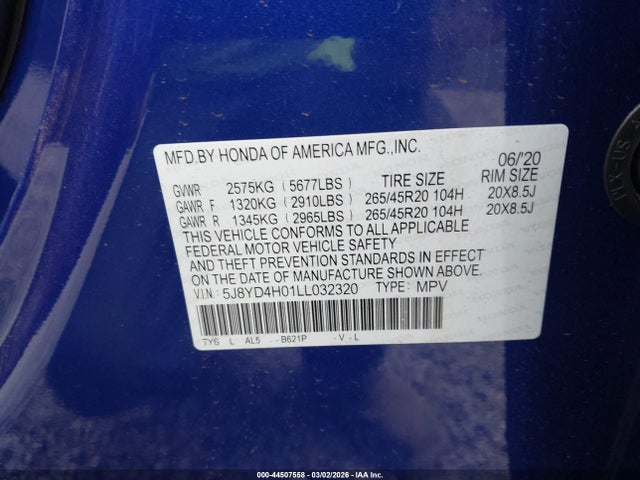 Acura Mdx Technology A-spec Packages 2020 5J8YD4H01LL032320 Image 9