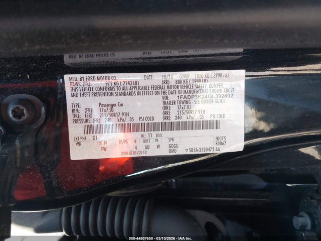 Ford FOCUS SE 2016 1FADP3K24GL392802 Image 9
