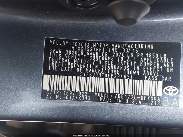 Toyota Corolla S Plus 2015 5YFBURHE0FP284634 Image 9