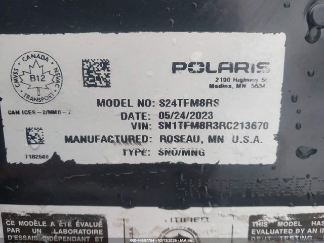 Продажа на аукционе авто 2024 Polaris Pro-rmk 850, vin: SN1TFM8R3RC213670, номер лота: 44507754