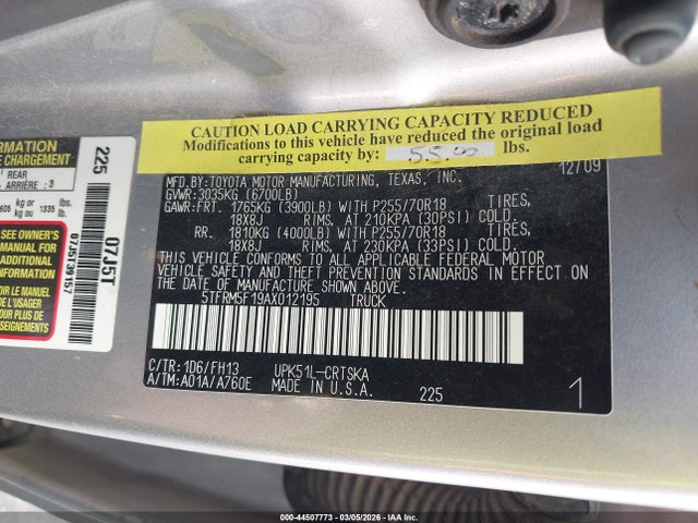 2010 TOYOTA TUNDRA 5TFRM5F19AX012195 Photo 8