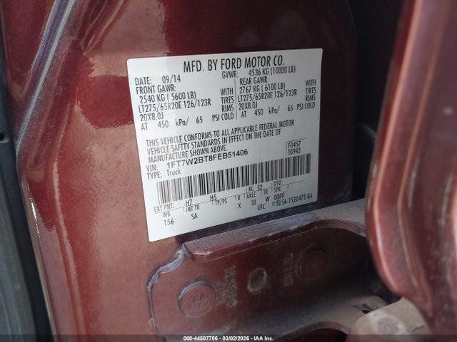 2015 FORD F-250 1FT7W2BT8FEB51406 Photo 8