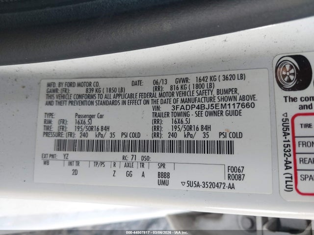Ford FIESTA SE 2014 3FADP4BJ5EM117660 Image 9