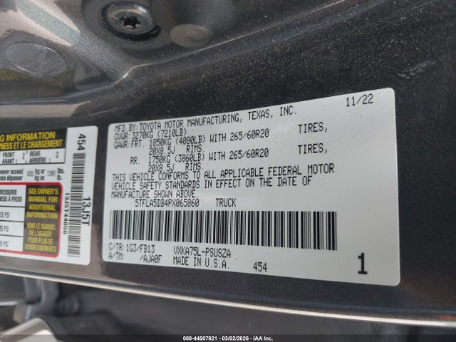 Toyota Tundra Sr5 2023 5TFLA5DB4PX065860 Image 9
