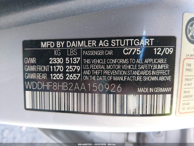 Продаж на аукціоні авто 2010 Mercedes-benz E 350 4matic, vin: WDDHF8HB2AA150926, номер лоту: 44507831