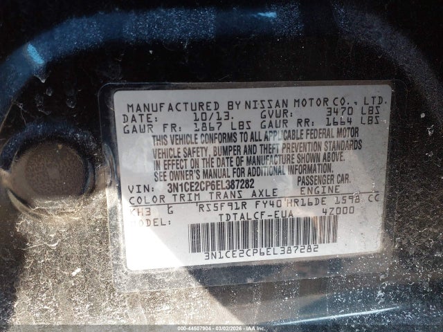 3N1CE2CP6EL387282 Nissan Versa Note S (sr)