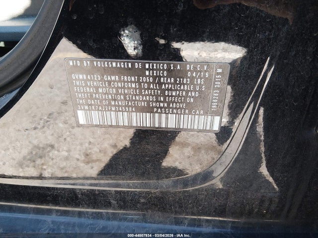 3VW1K7AJ2FM345984 Volkswagen Jetta 2.0l S