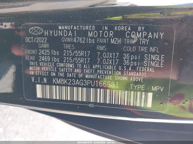 KM8K23AG3PU166981 Hyundai Kona Electric Se