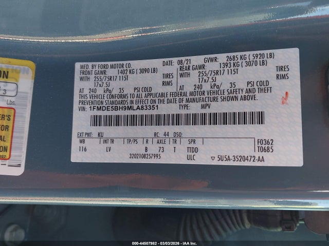 Ford Bronco Big Bend 2021 1FMDE5BH9MLA83351 Image 9