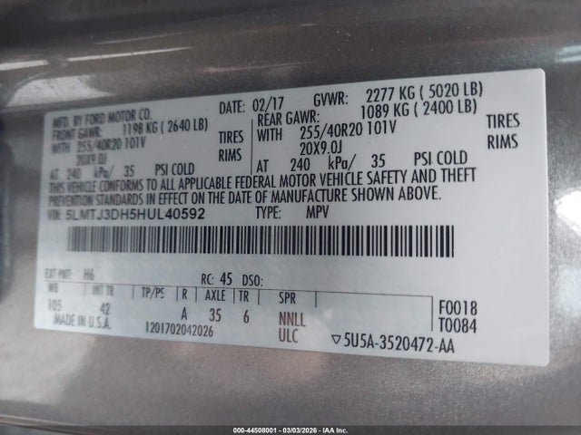 2017 LINCOLN MKC 5LMTJ3DH5HUL40592 Photo 8