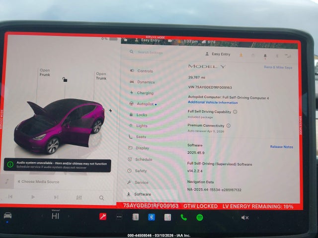 2024 Tesla Model Y მანქანა იყიდება აუქციონზე, vin: 7SAYGDED1RF009163, აუქციონის ნომერი: 44508046