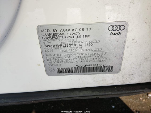 2011 AUDI Q5 WA1LFAFP3BA007537 Photo 8
