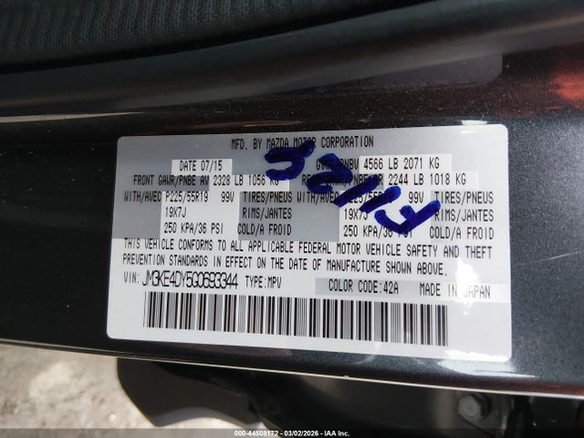 2016 Mazda Cx-5 Grand Touring მანქანა იყიდება აუქციონზე, vin: JM3KE4DY5G0693344, აუქციონის ნომერი: 44508172