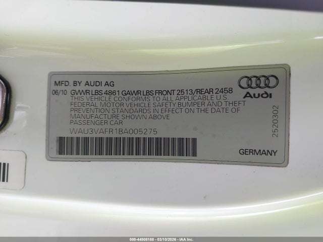 2011 AUDI S5 WAU3VAFR1BA005275 Photo 8