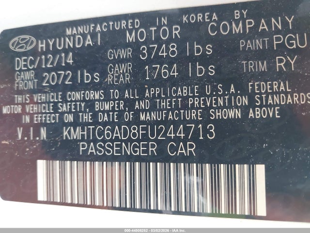 Hyundai Veloster 2015 KMHTC6AD8FU244713 Image 9