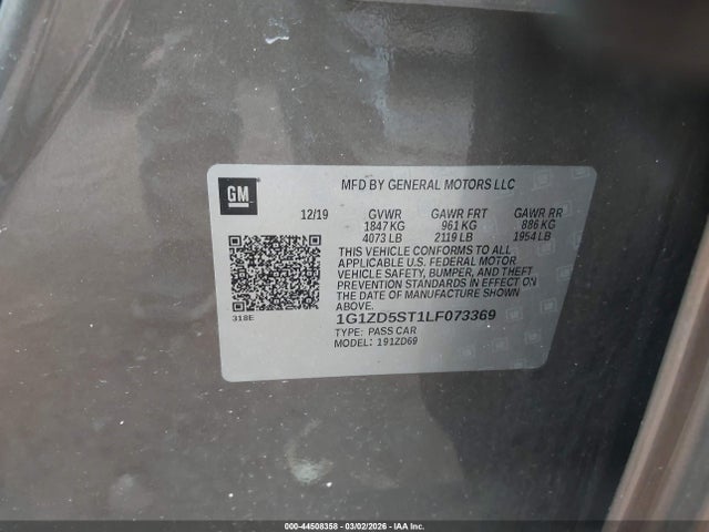 2020 CHEVROLET MALIBU 1G1ZD5ST1LF073369 Photo 8