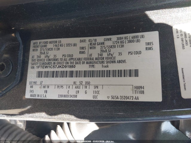 Ford F-150 Xlt 2018 1FTEW1C57JKD91980 Image 9