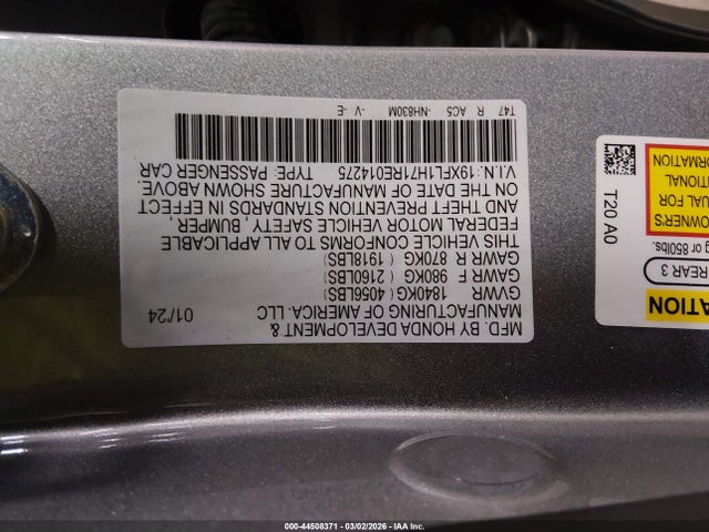 Продажа на аукционе авто 2024 Honda Civic Ex-l, vin: 19XFL1H71RE014275, номер лота: 44508371