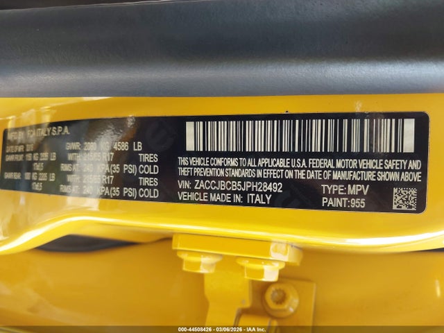 Aukcja sprzedaży 2018 Jeep Renegade Trailhawk 4x4, vin: ZACCJBCB5JPH28492, numer aukcji: 44508426
