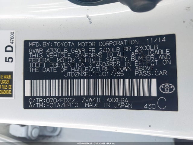 Toyota Prius V Two 2015 JTDZN3EU1FJ017785 Image 9