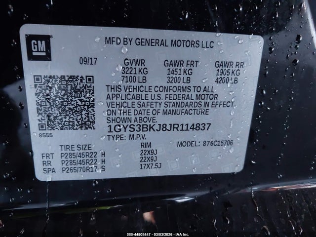 2018 CADILLAC ESCALADE 1GYS3BKJ8JR114837 Photo 8