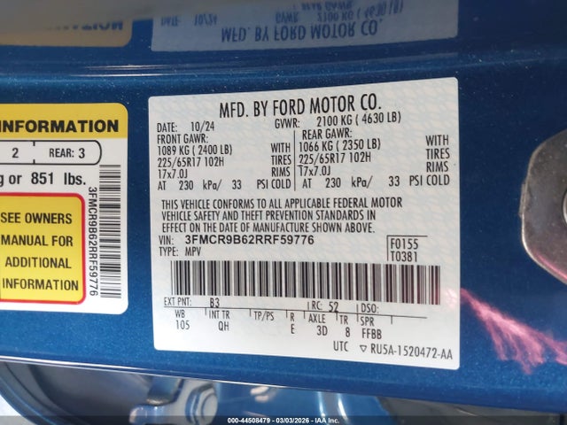 2024 FORD BRONCO SPORT 3FMCR9B62RRF59776 Photo 8