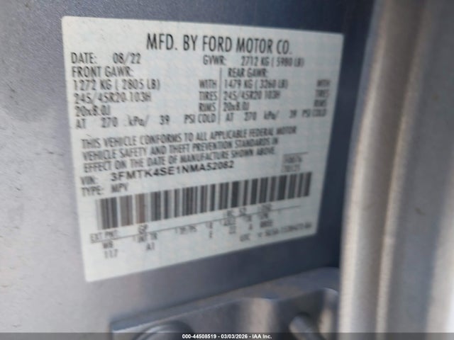 Ford Mustang Mach-e Gt 2022 3FMTK4SE1NMA52082 Image 9