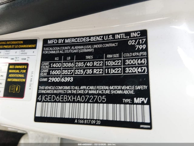 Продажа на аукционе авто 2017 Mercedes-benz Amg Gle 43 Coupe 4matic, vin: 4JGED6EBXHA072705, номер лота: 44508581