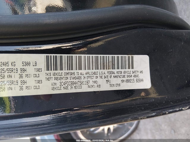 2017 Dodge Journey Sxt მანქანა იყიდება აუქციონზე, vin: 3C4PDCBB4HT501197, აუქციონის ნომერი: 44508606