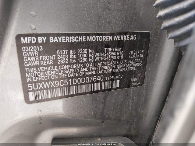 2013 BMW X3 5UXWX9C51D0D07640 Photo 8