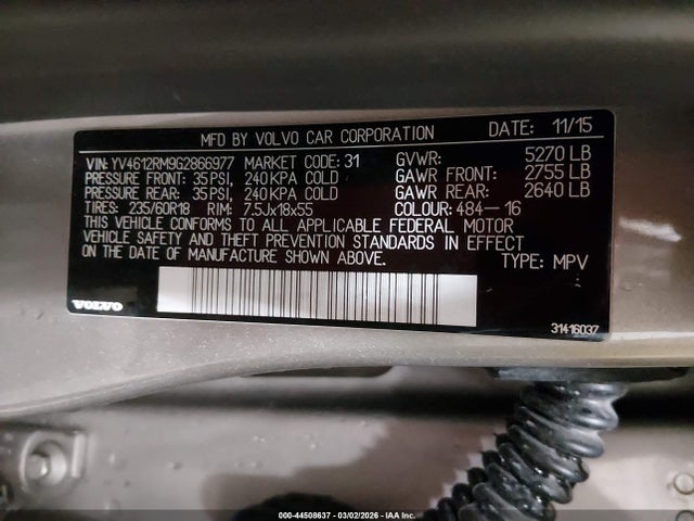 2016 VOLVO XC60 YV4612RM9G2866977 Photo 8