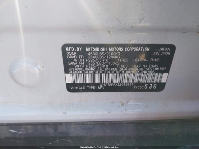 2025 MITSUBISHI ECLIPSE CROSS JA4ATWAAXSZ045641 Photo 8