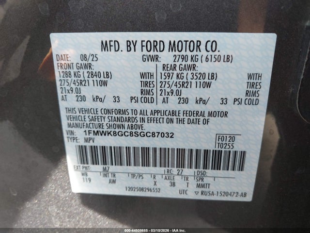 2025 FORD EXPLORER 1FMWK8GC8SGC87032 Photo 8