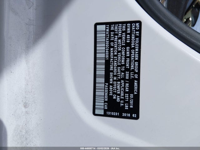 2016 VOLKSWAGEN PASSAT 1VWAT7A35GC045051 Photo 8