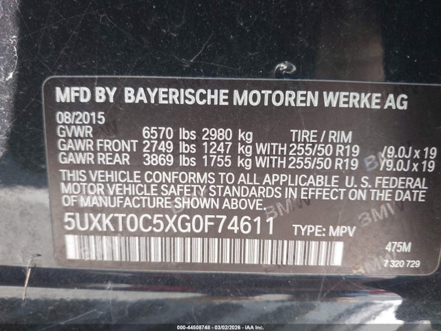 5UXKT0C5XG0F74611 BMW X5 Edrive Xdrive40e