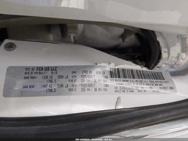 Aukcja sprzedaży 2019 Dodge Grand Caravan Sxt, vin: 2C4RDGCG2KR517029, numer aukcji: 44508824