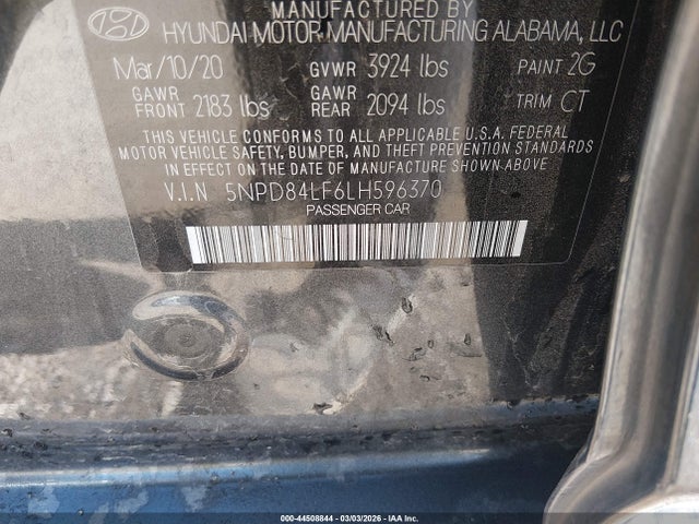5NPD84LF6LH596370 Hyundai Elantra Value Edition