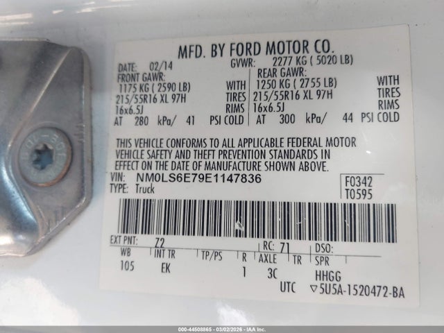 Ford Transit Connect Xl 2014 NM0LS6E79E1147836 Image 9
