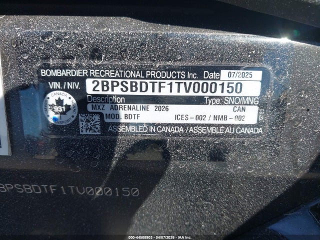 2BPSBDTF1TV000150 Ski-Doo Snowmobile