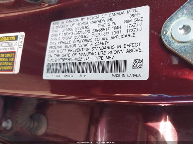 2017 HONDA CR-V 2HKRW6H33HH221145 Photo 8