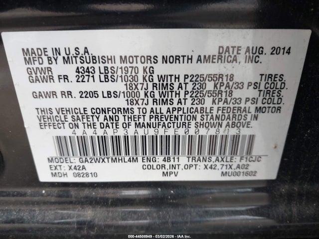 2015 MITSUBISHI OUTLANDER SPORT 4A4AP3AU9FE007813 Photo 8