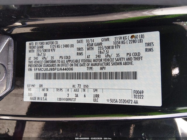 Ford Escape Titanium 2015 1FMCU0J95FUA44006 Image 9