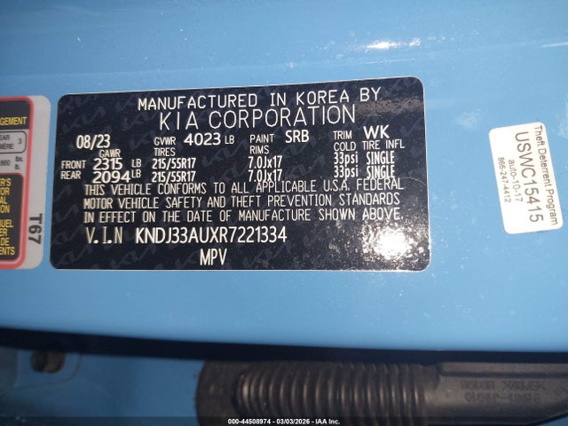 Продаж на аукціоні авто 2024 Kia Soul Ex, vin: KNDJ33AUXR7221334, номер лоту: 44508974