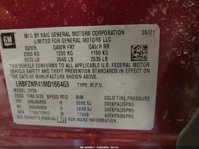 2021 BUICK ENVISION LRBFZNR41MD166463 Photo 8