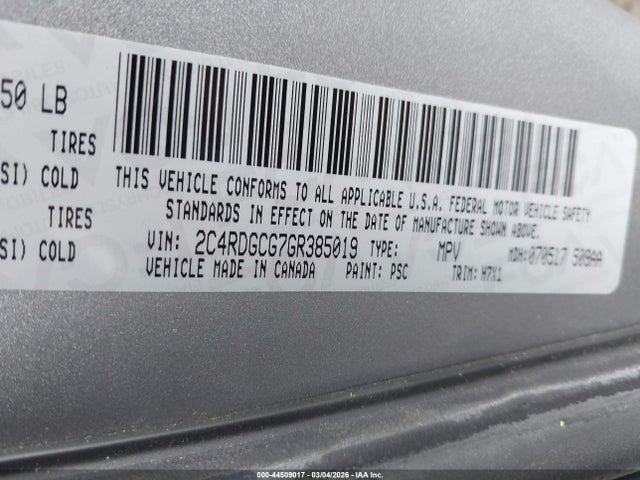 Dodge Grand Caravan Sxt 2016 2C4RDGCG7GR385019 Image 9