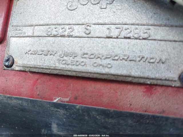Aukcja sprzedaży 1968 Jeep Jeep, vin: 8322S17285, numer aukcji: 44509039